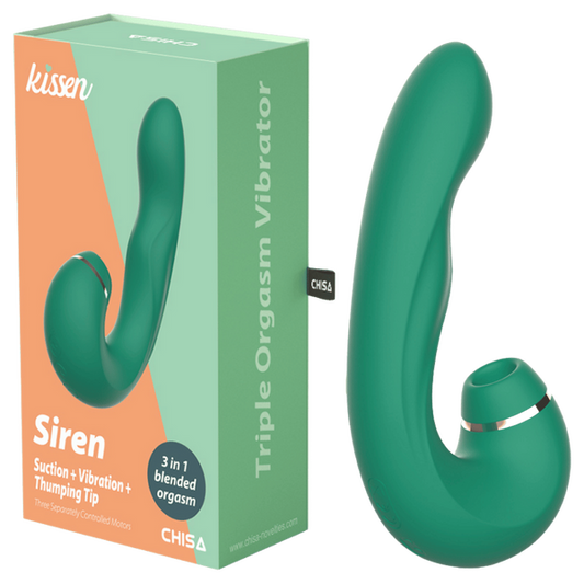 CHISA Kissen Siren Suction Thumping Tip Vibrator Teal