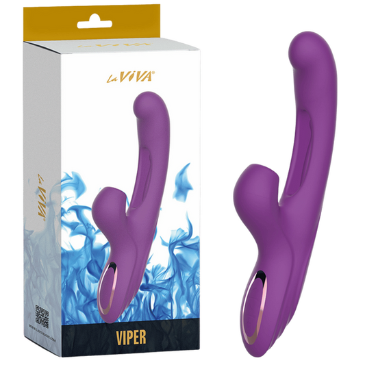 La Viva Viper Flapping Suction Heating Rabbit Vibrator Purple