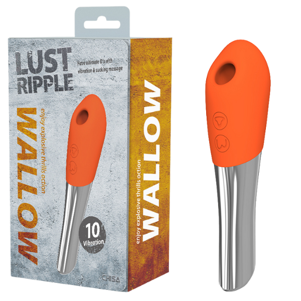 CHISA Lust Ripple Wallow Suction Vibrator Stimulator Orange