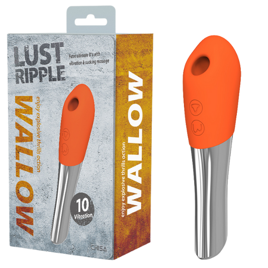 CHISA Lust Ripple Wallow Suction Vibrator Stimulator Orange