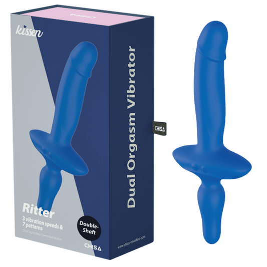 CHISA Kissen Ritter Double Shaft Vibrator Blue