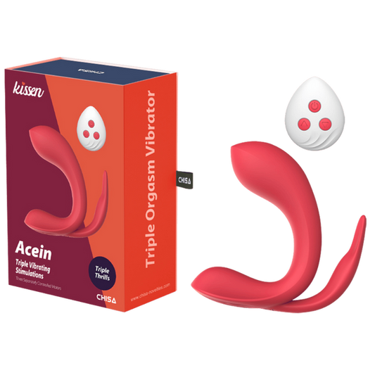 CHISA Kissen Acein Triple Vibrator with Remote Red