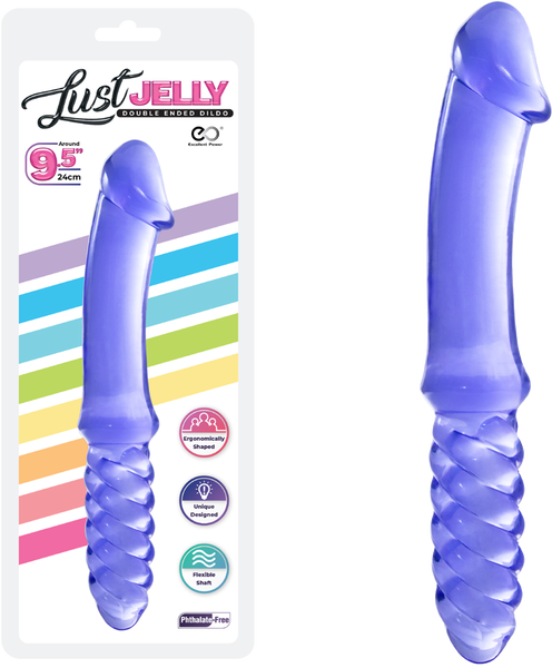 Excellent Power Lust Jelly 9.5" (24cm) Double Ended Dildo Purple