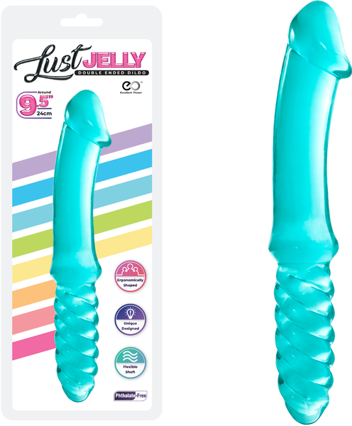 Excellent Power Lust Jelly 9.5" (24cm) Double Ended Dildo Blue