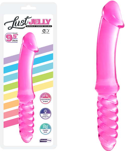 Excellent Power Lust Jelly 9.5" (24cm) Double Ended Dildo Pink