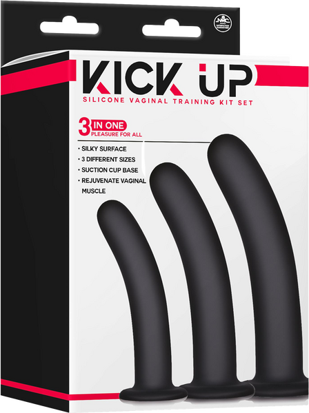 Excellent Power Kick Up - Silicone Vaginal Training Kit Dilator Black