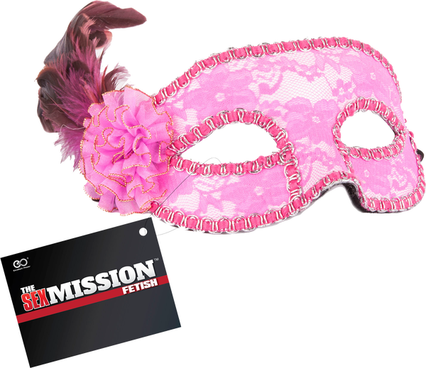 Excellent Power | Feathered Masquerade Masks (Pink)