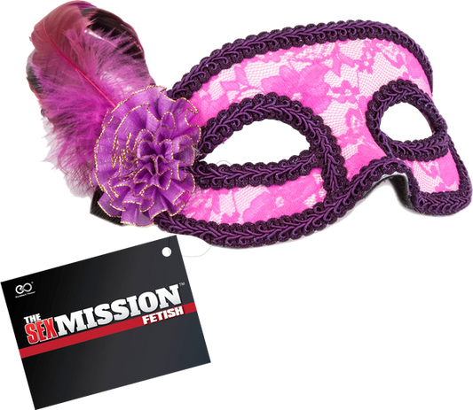 Excellent Power | Feathered Masquerade Masks (Pink & Purple)