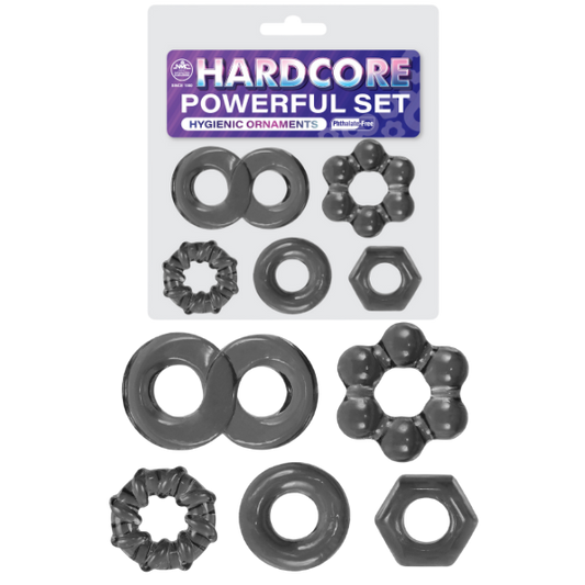 Excellent Power | Hardcore Powerful Cockring Set Black