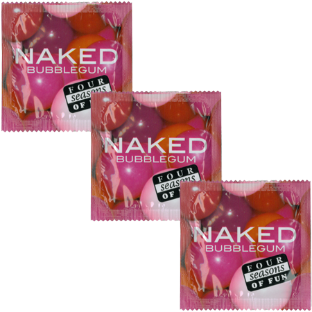 Four Seasons Naked Bubblegum Condoms Bulk 144