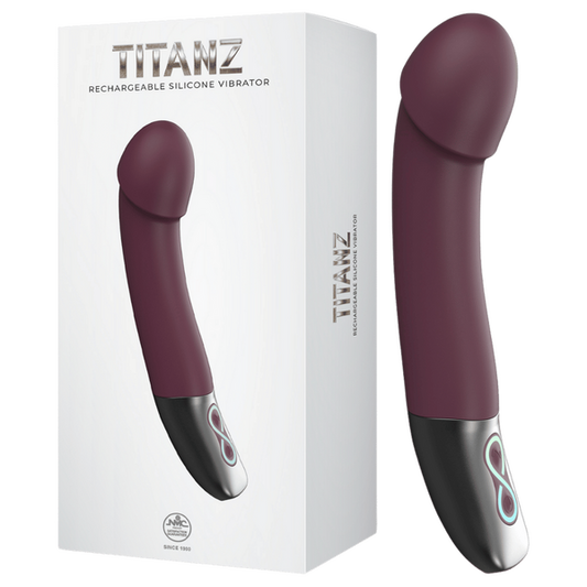 NMC Titanz Rechargeable Silicone Bendable Shaft Vibrator Rubine Red