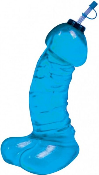 Dicky Chug Sports Bottle (Blue) - Penis Pecker Shaped Drink Bottle 590ml