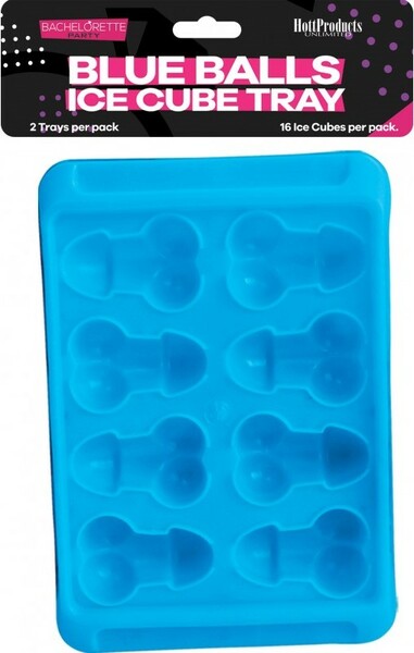 Blue Balls - Penis & Balls Shaped Ice Cube Tray - 2 Trays included