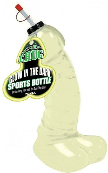 Dicky Chug Sports Bottle (Glow In The Dark) - Penis Pecker Shaped Drink Bottle 590ml