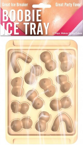 Boobie Ice Cube Tray - Makes 26 Boobie Shaped Ice Cubes - 2 Trays included