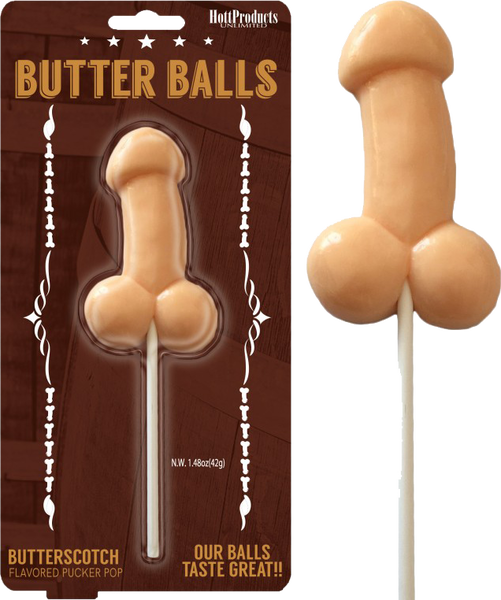 Butterballs Butterscotch Pecker Lollipop