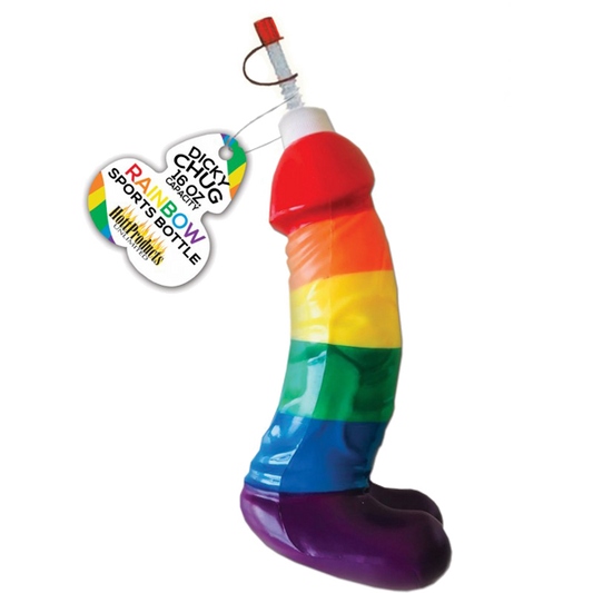 Dicky Chug Sports Bottle (Rainbow) - Penis Pecker Shaped Drink Bottle 473ml