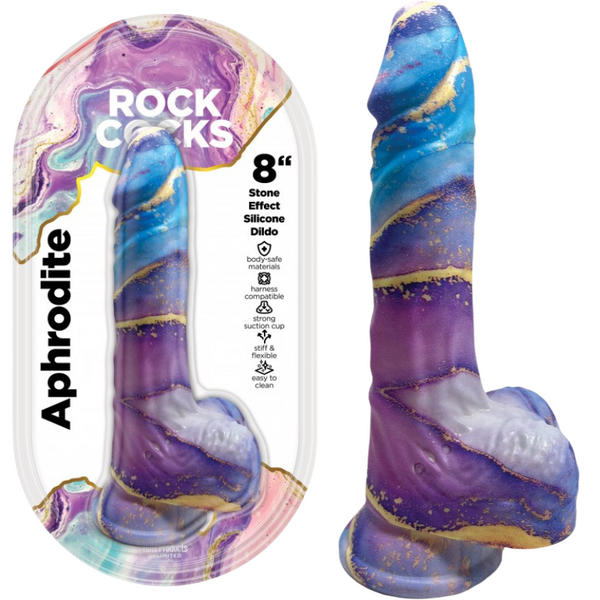 Hott Products | Rock Cocks - Aphrodite 8" Textured Dildo