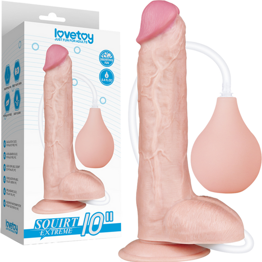 Lovetoy 10" Squirt Extreme Realistic Dildo Flesh