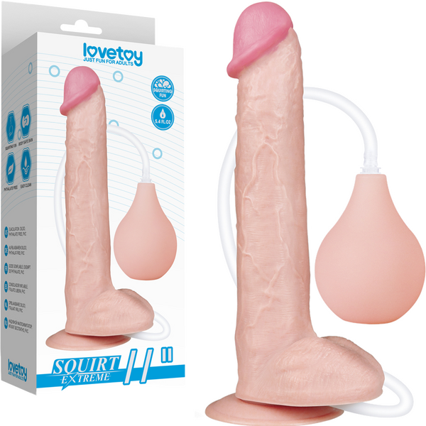 Lovetoy 11" Squirt Extreme Realistic Dildo Flesh