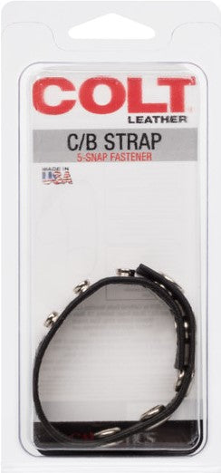 CalExotics | COLT Leather C/B Strap Adjustable 5-Snap Fastener Cock Rings Black