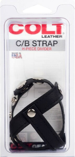 CalExotics | COLT Leather C/B Strap H-piece Divider Cock Rings Cockring Black