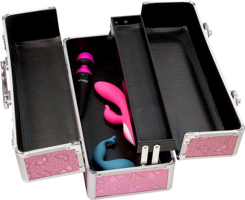 The Toy Chest -  Large Lockable Vibrator Sex Toy Case Pink 38cm x 20cm x 18cm