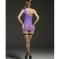 Rimes Fetish Lingerie One Shoulder Stocking Dress Purple Size OS