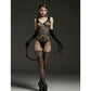 Rimes Fetish Lingerie Bodysuit With Attached Garter Stockings Black Size OS