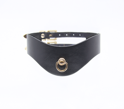 Love In Leather Faux Leather Posture Collar With Gold or Rose Gold