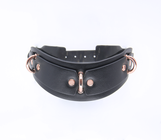 Love In Leather Faux Leather Posture Collar With Gold or Rose Gold