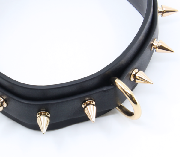 Love In Leather Spiked Faux Leather Collar