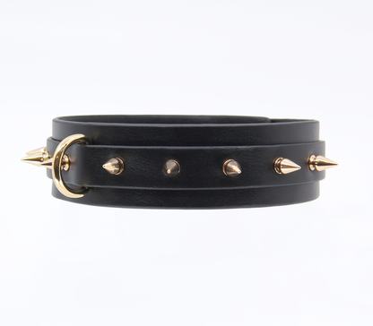 Love In Leather Spiked Faux Leather Collar