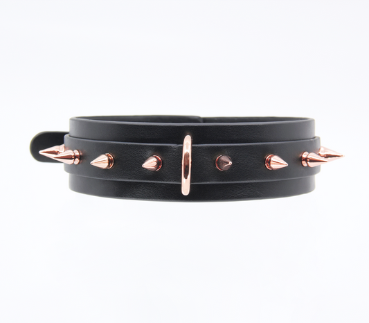 Love In Leather Spiked Faux Leather Collar