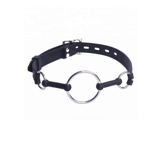 Love In Leather Silicone Bit Gag With Metal O-Ring GAG009