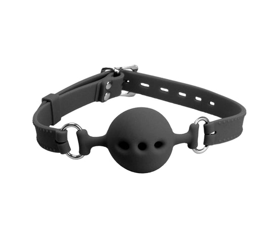 Love In Leather Silicone Bit Gag With Breathable Ball GAG011