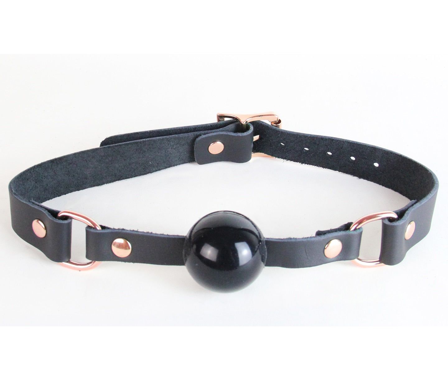 Love In Leather Leather Gag With Solid Ball & Coloured Hardware GAG048