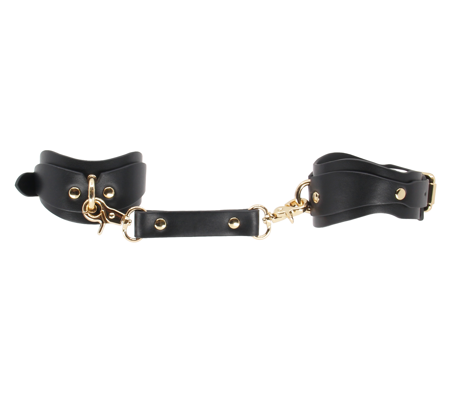 Love In Leather Shaped Faux Leather Wrist Cuffs With Gold & Rose Gold Tone