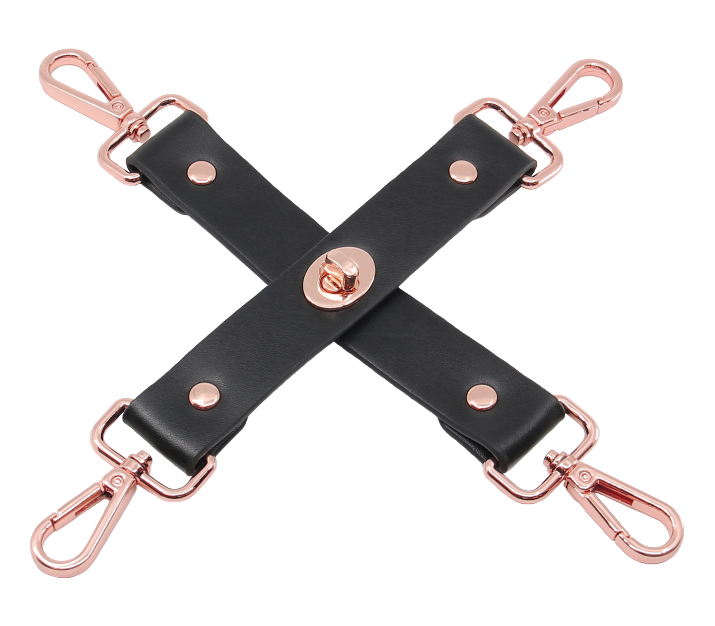 Love In Leather Faux Leather Hog Tie Gold/Rose Gold/Silver Tone Hardware