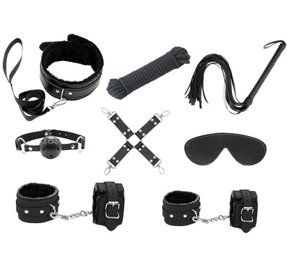 Love In Leather Vegan Friendly 9 Piece Bondage Kit