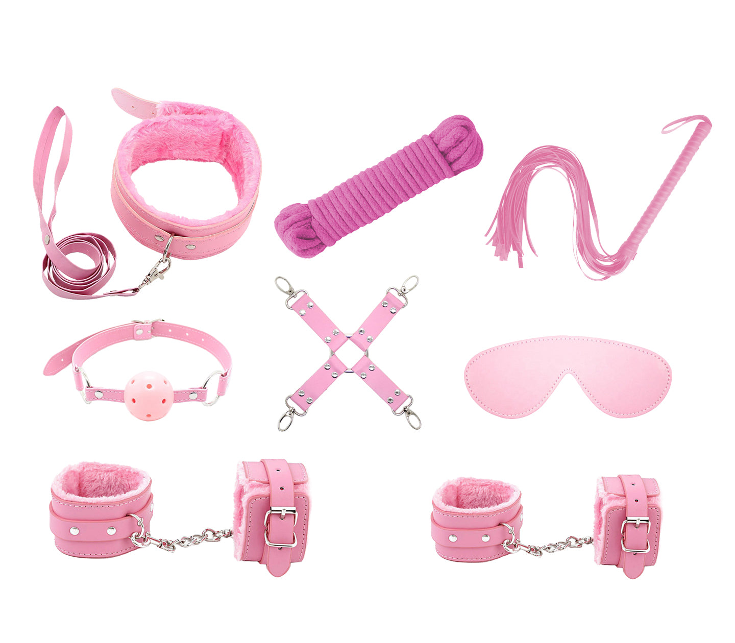 Love In Leather Vegan Friendly 9 Piece Bondage Kit