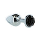 LUX Active Black Rose 3.5" Metal Anal Butt Plug