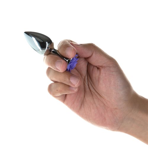 LUX Active Purple Rose 3.5" Metal Anal Butt Plug