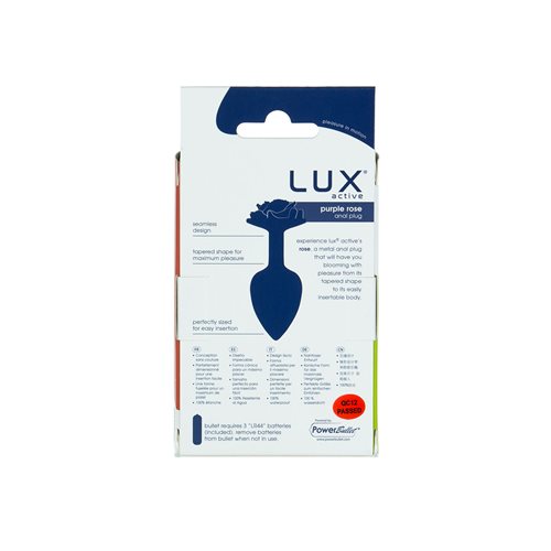 LUX Active Purple Rose 3.5" Metal Anal Butt Plug