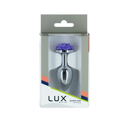 LUX Active Purple Rose 3.5" Metal Anal Butt Plug