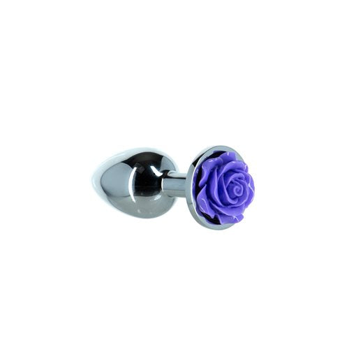 LUX Active Purple Rose 3.5" Metal Anal Butt Plug