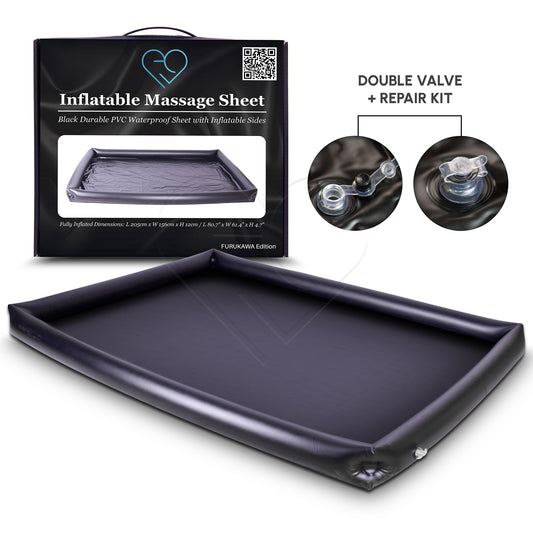 Eroticgel Black Inflatable Waterproof Massage Sheet 205cm x 156cm x12cm