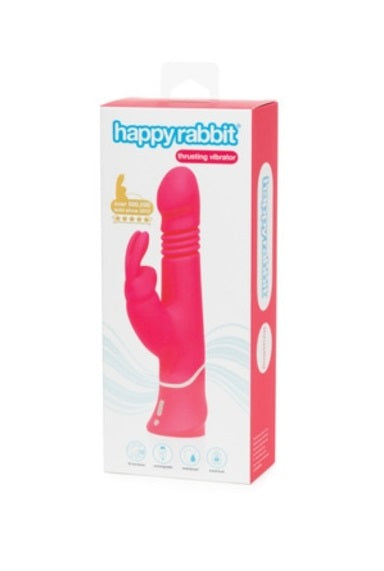 Love Honey Happy Rabbit Thrusting Realistic Rechargeable Rabbit Vibrator Pink