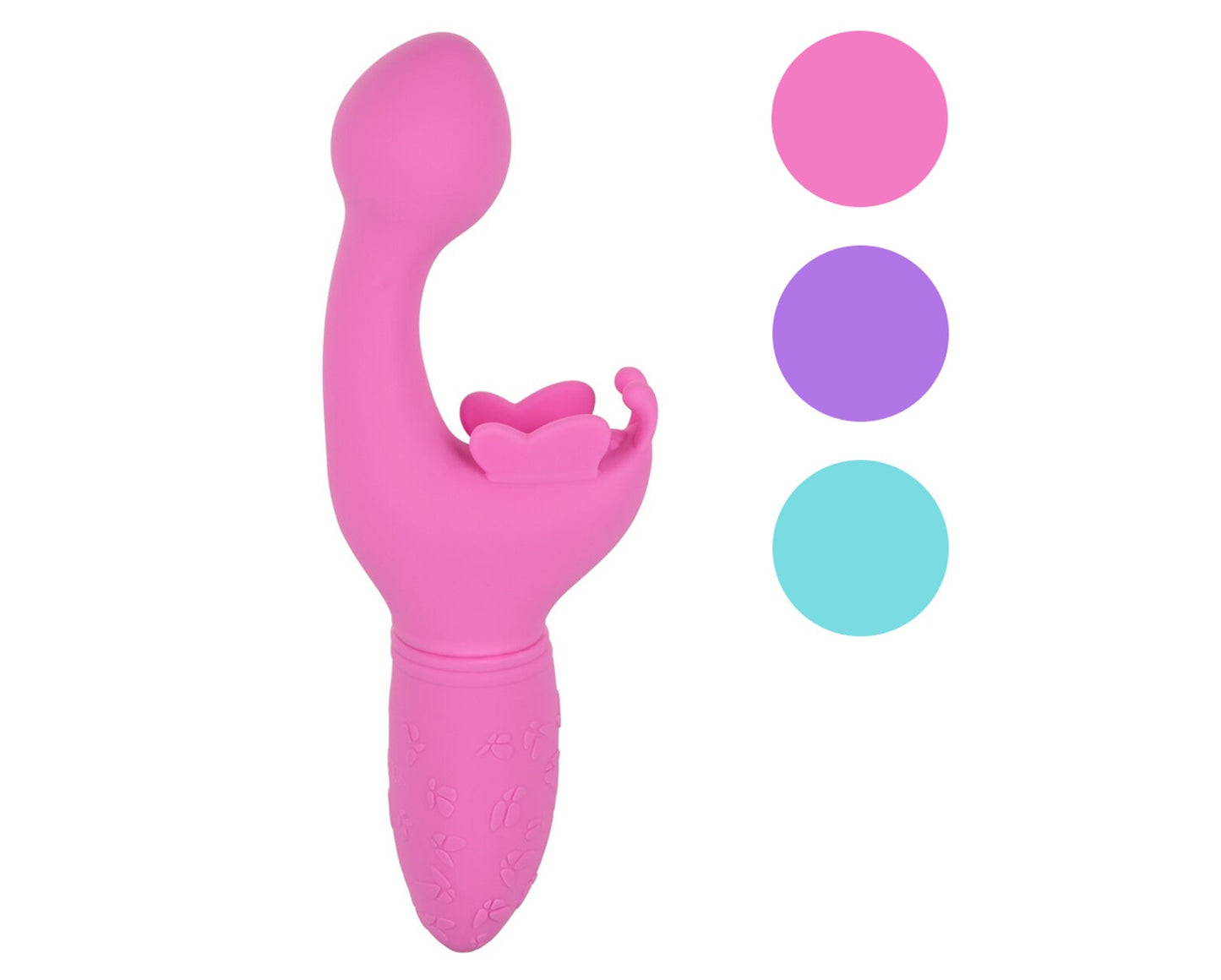 CalExotics Rechargeable Butterfly Kiss Vibrator Purple/Pink/Blue