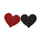 Hott Products | Nipplicious - Heart Shape Pasties - Glitter - 2Pk. Red & Black